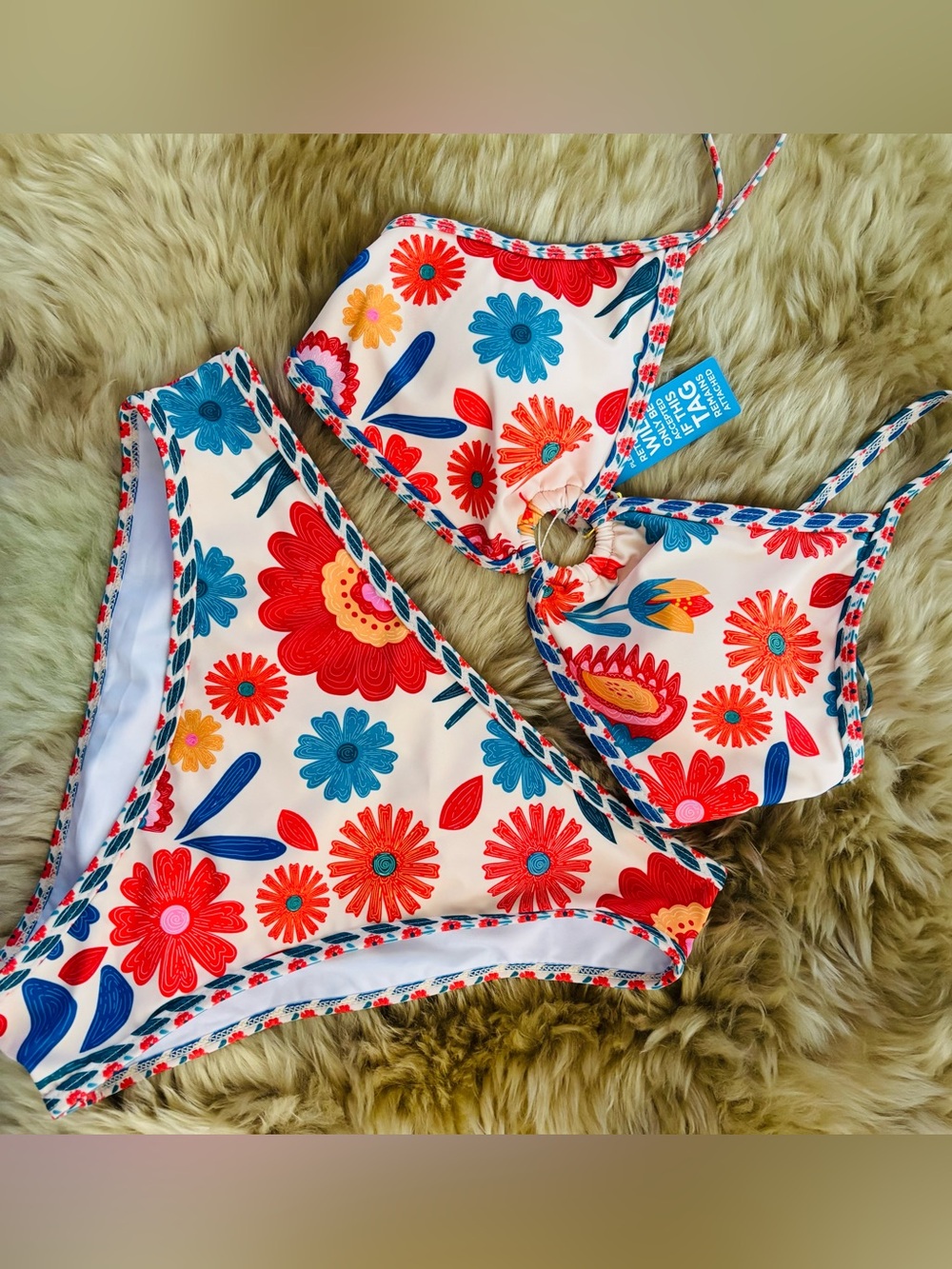 Beautiful, Fun, Sexy Bright, Floral 2pc Small Womenβs Bikini